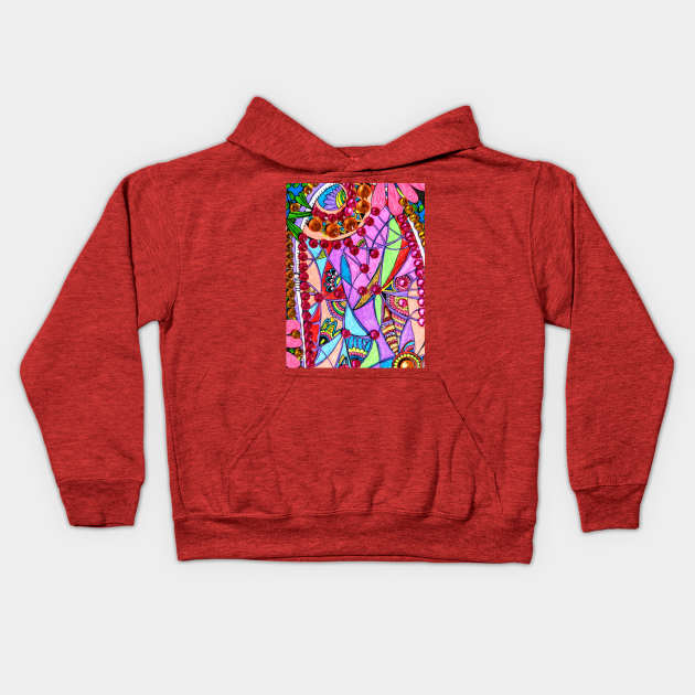 Red dot and friends Kids Hoodie by Aday